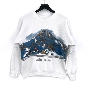 VTG ANGEL FIRE, NM Village Full Graphic Sweatshirt White S
